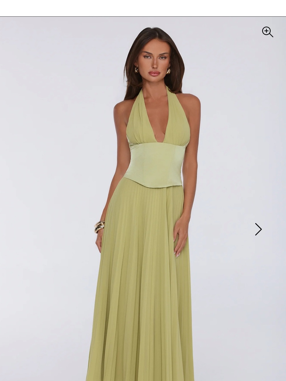 Hello Molly One-Shoulder Olive Green Halter Maxi Dress